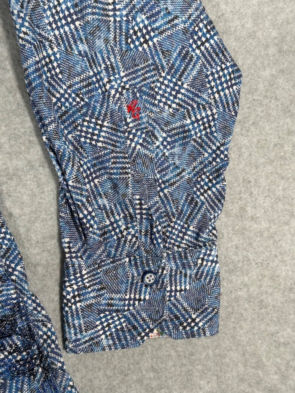 Robert Graham Byzantine Shirt Men's 2XL Blue Abstract Long Sleeve Flip Cuff - Picture 9 of 12